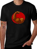 Flex Power Black T-Shirt: Illustrated Arm Design