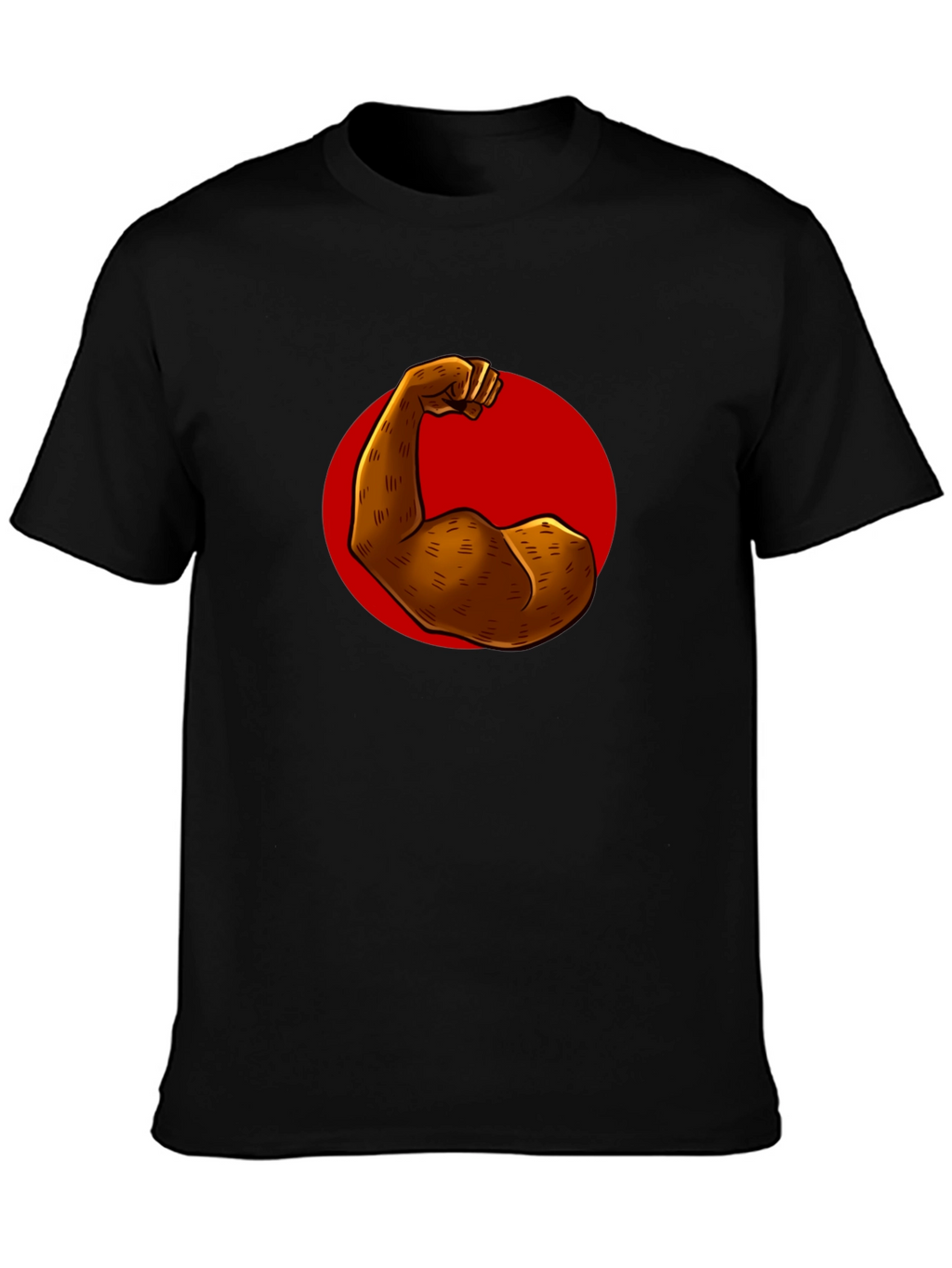 Flex Power Black T-Shirt: Illustrated Arm Design
