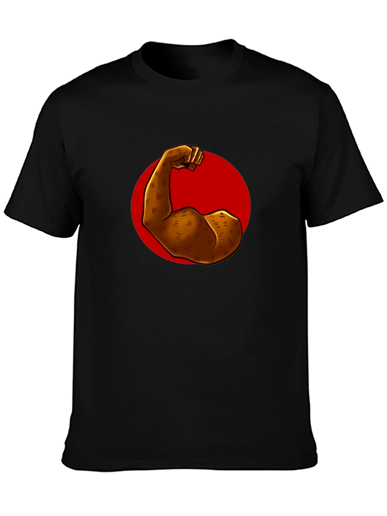 Flex Power Black T-Shirt: Illustrated Arm Design