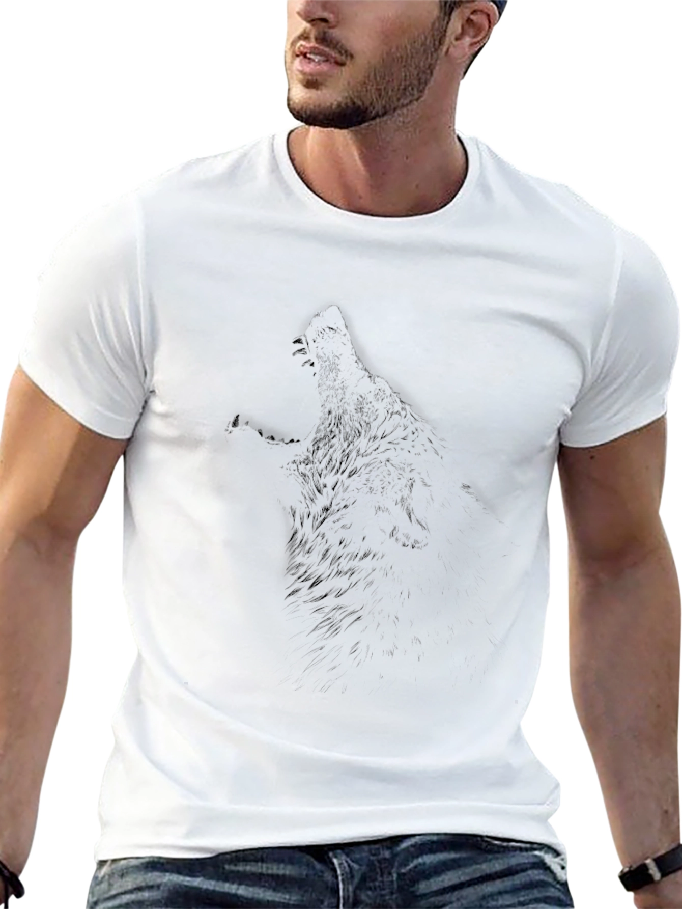 Black Wolf Graphic Tee - Mens Short Sleeve