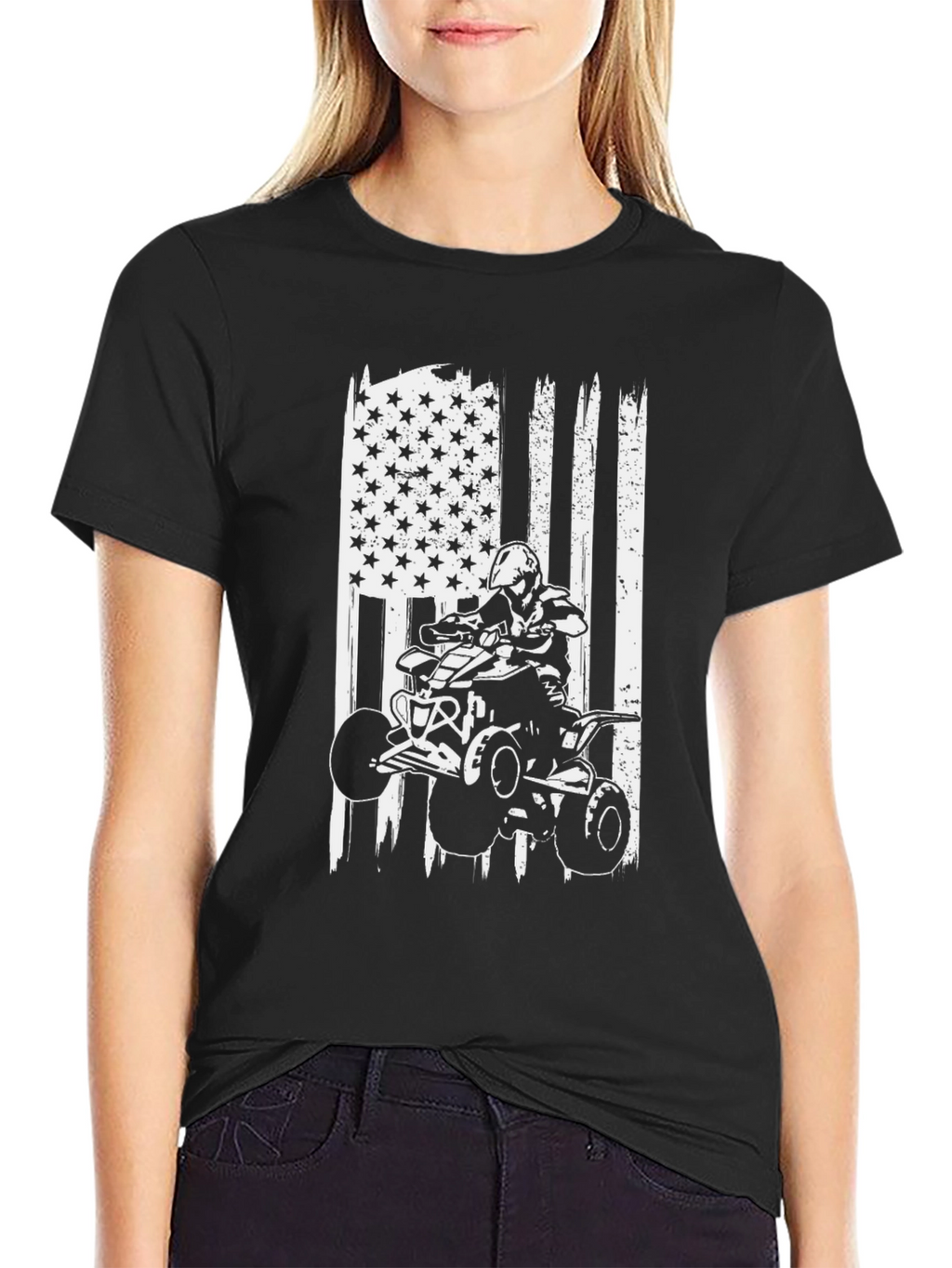 ATV Rider American Flag Graphic Tee