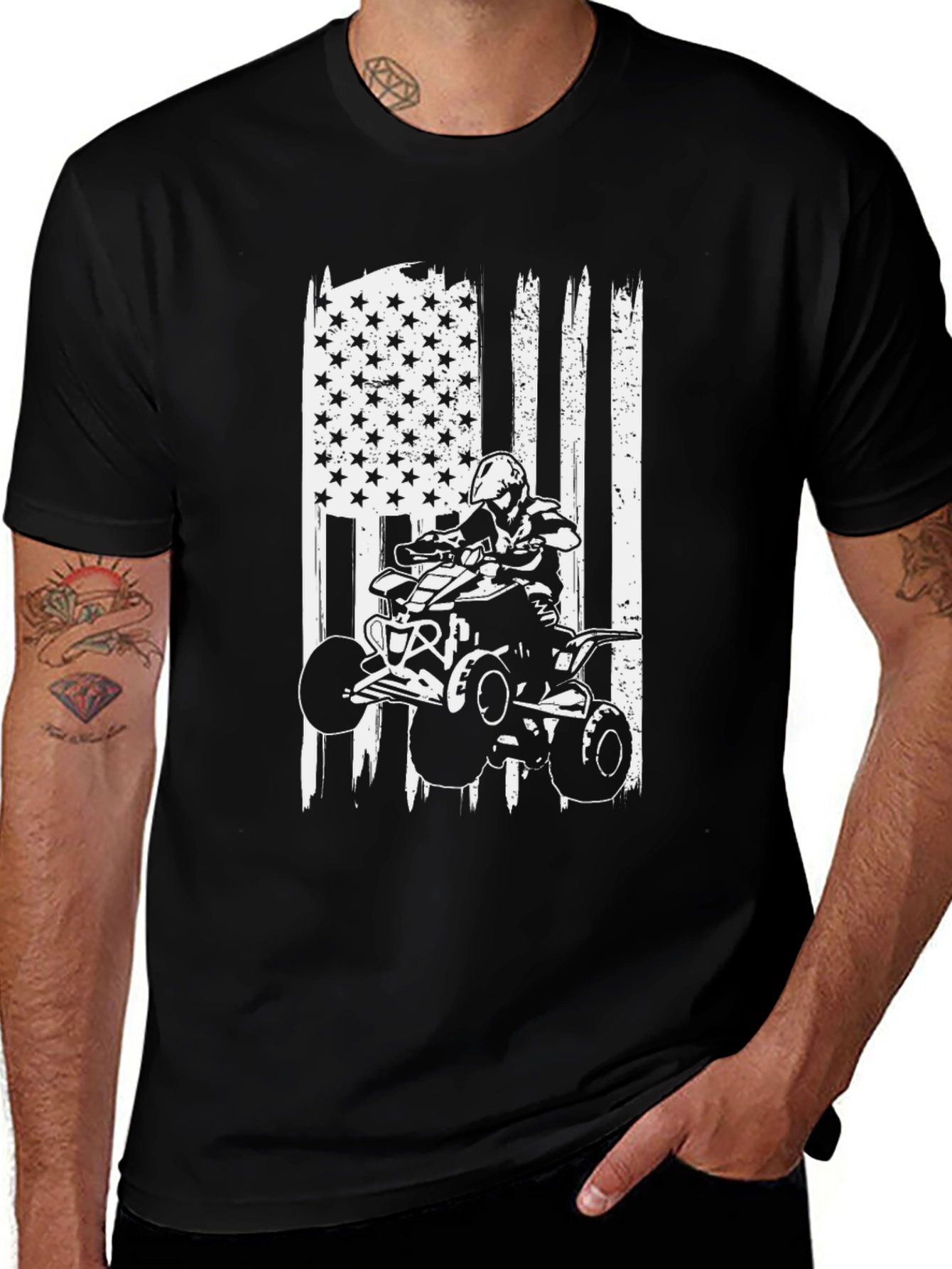 ATV Rider American Flag Graphic Tee