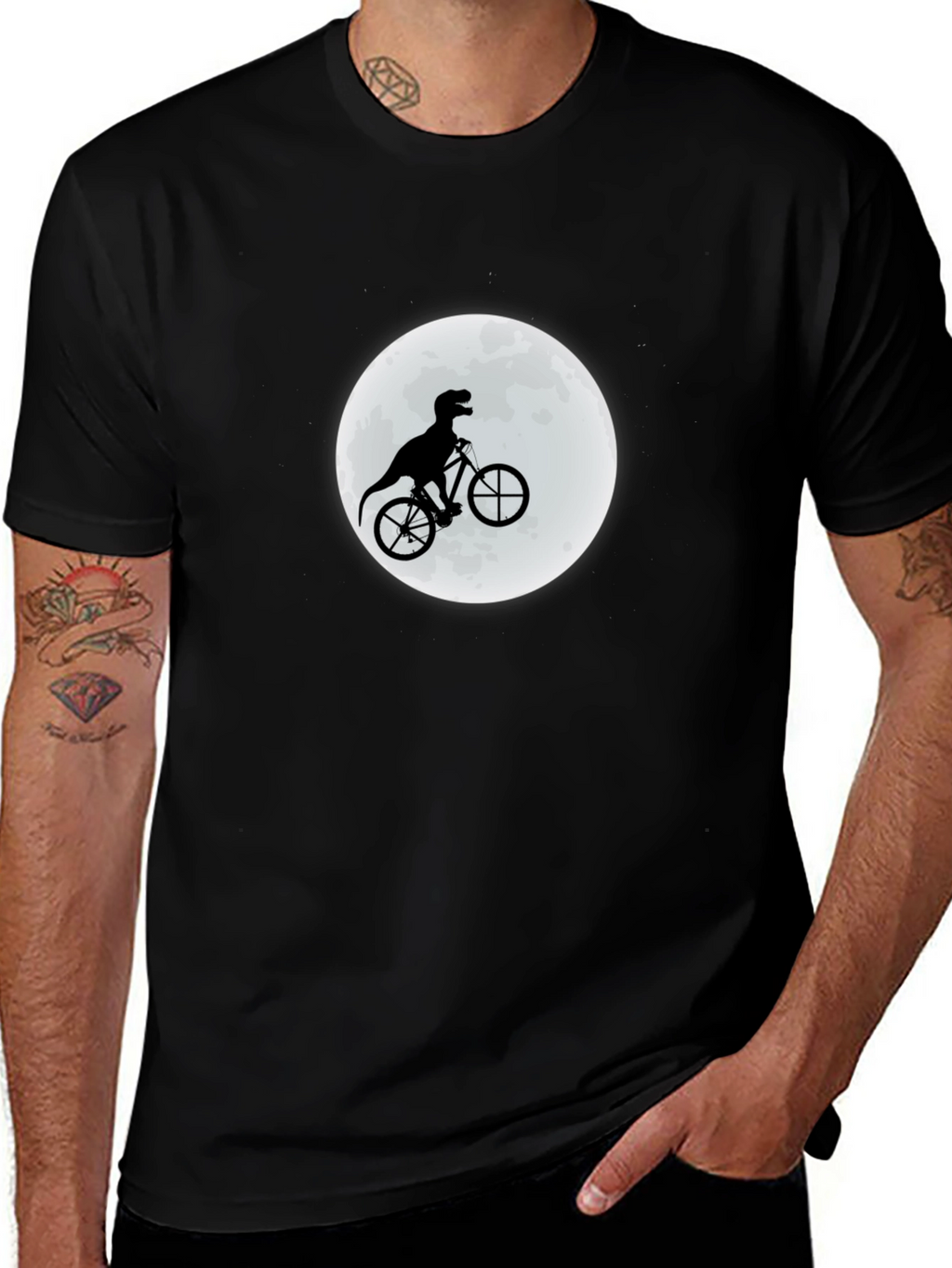 Dino Biker Graphic Tee - Black T-Shirt