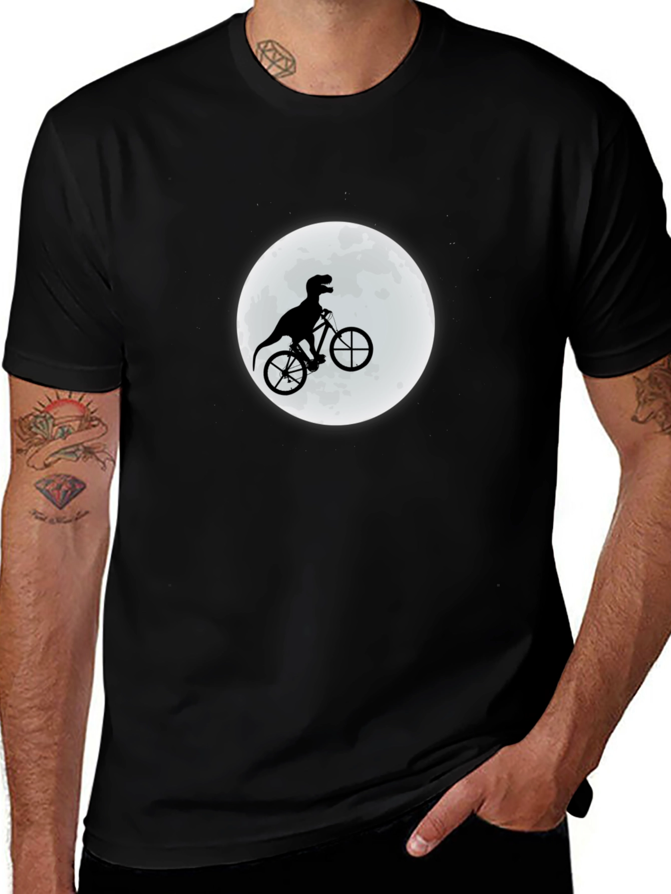 Dino Biker Graphic Tee - Black T-Shirt