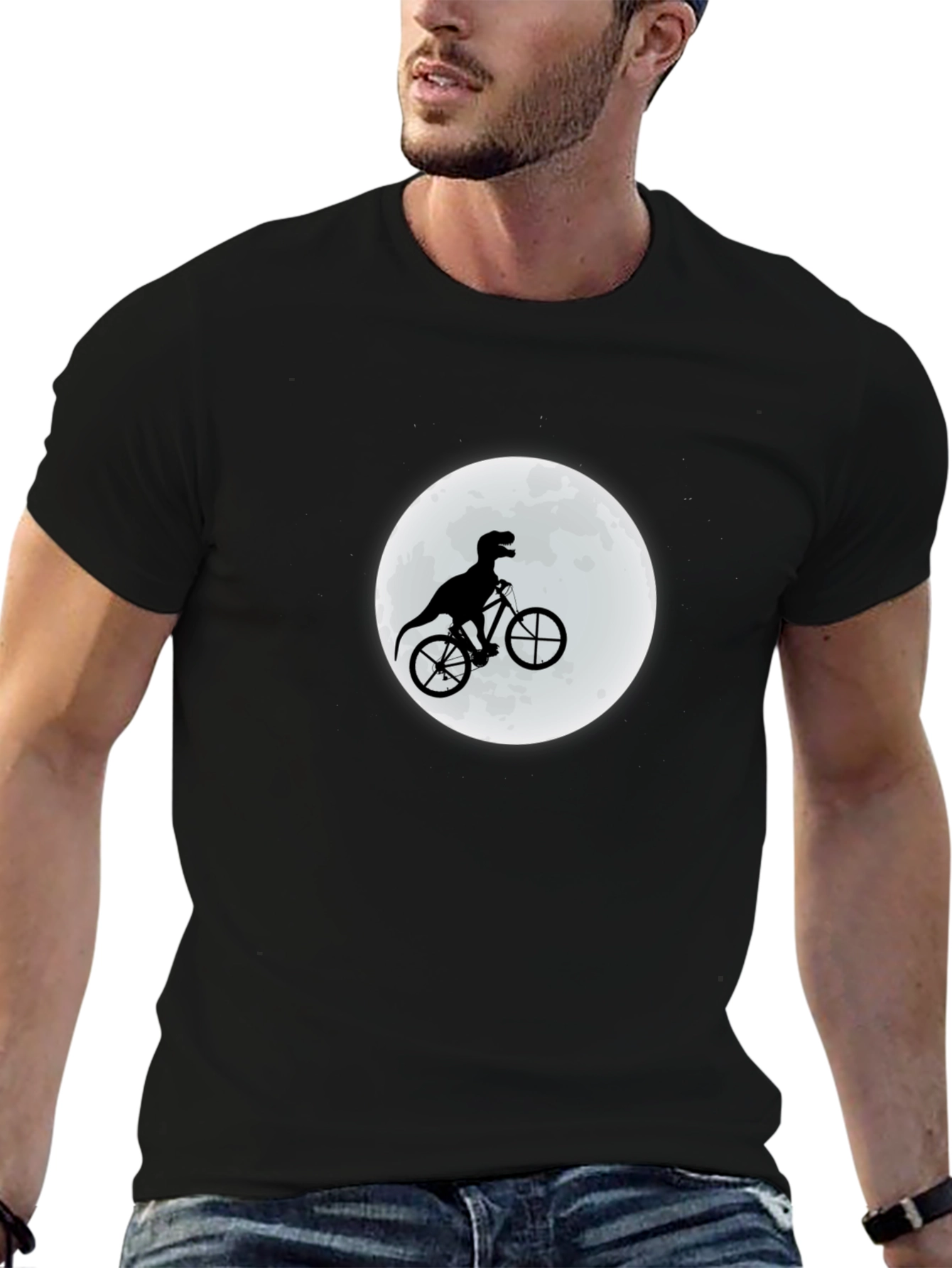 Dino Biker Graphic Tee - Black T-Shirt