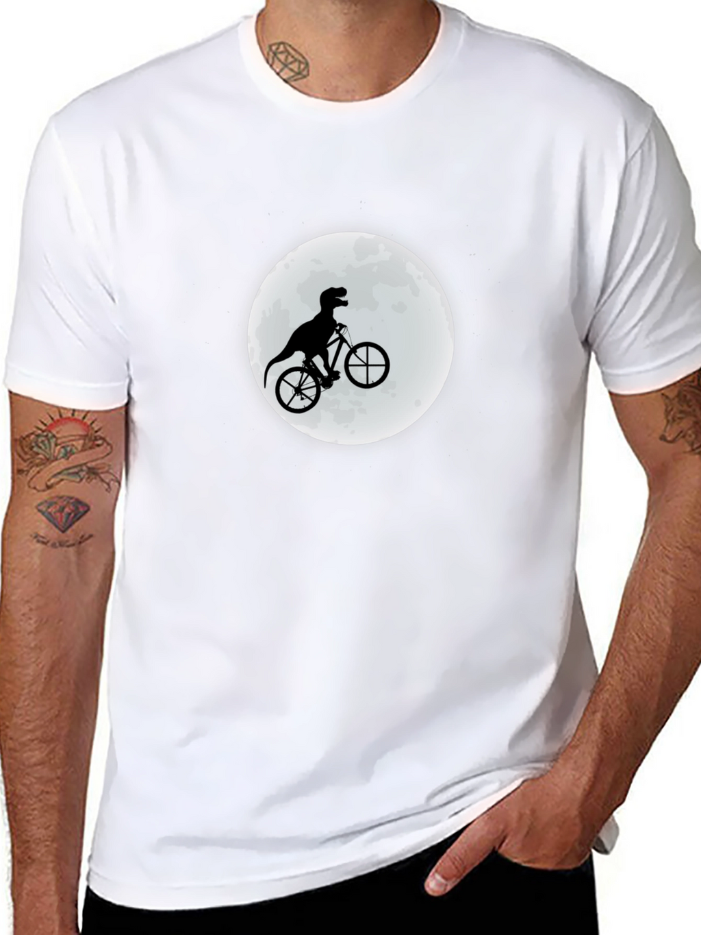 Dino Biker Graphic Tee - Black T-Shirt