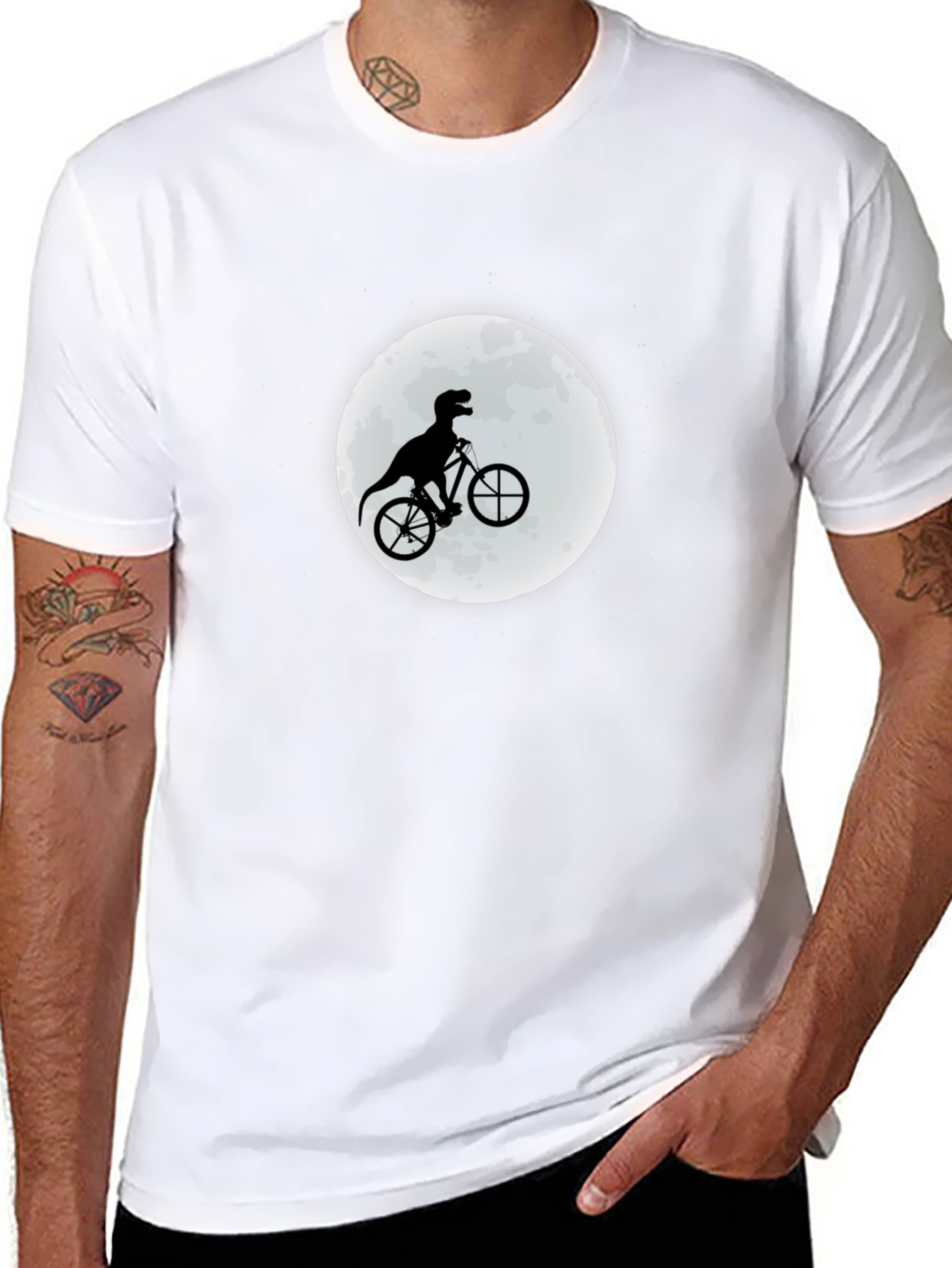 Dino Biker Graphic Tee - Black T-Shirt