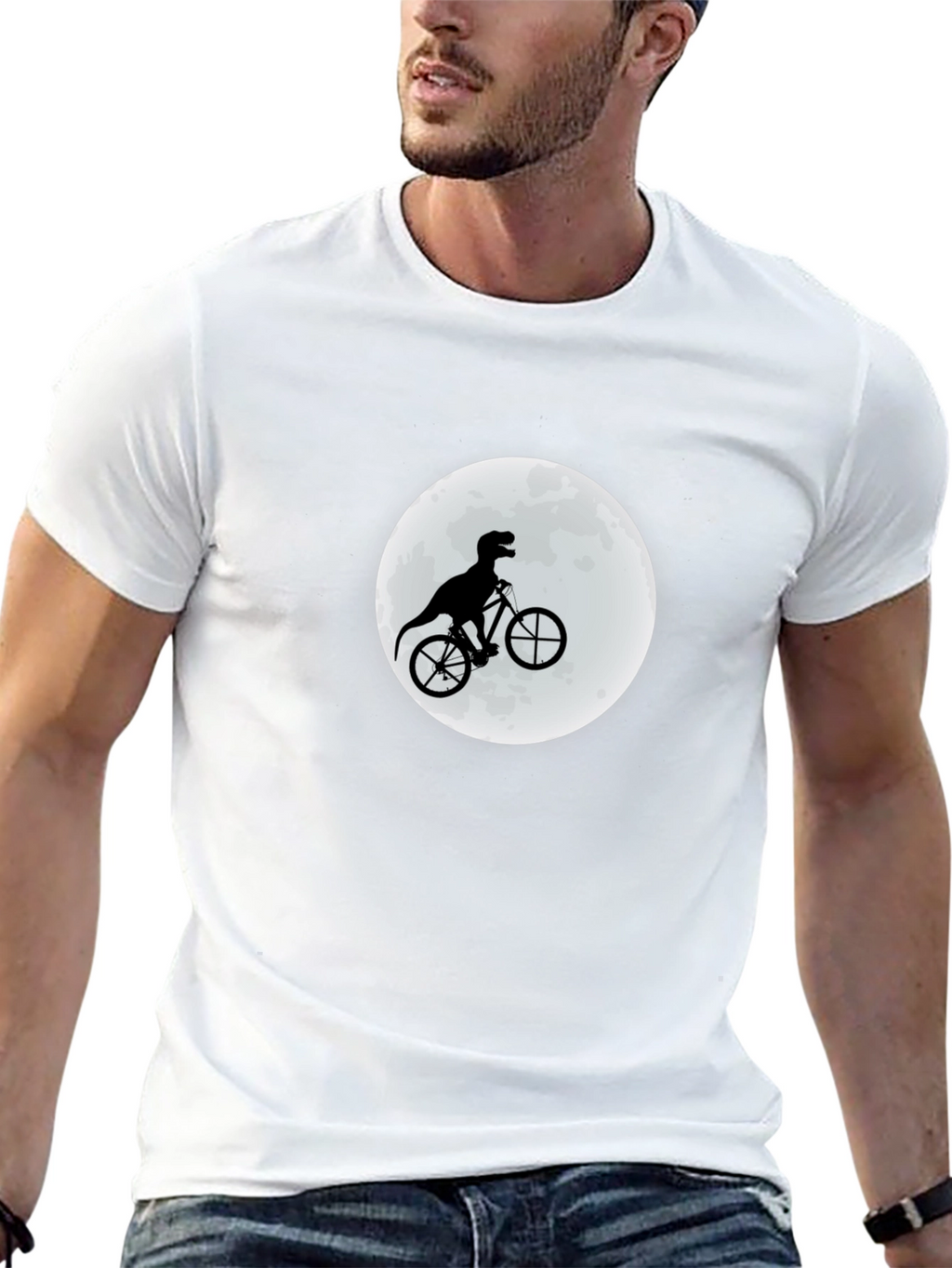 Dino Biker Graphic Tee - Black T-Shirt
