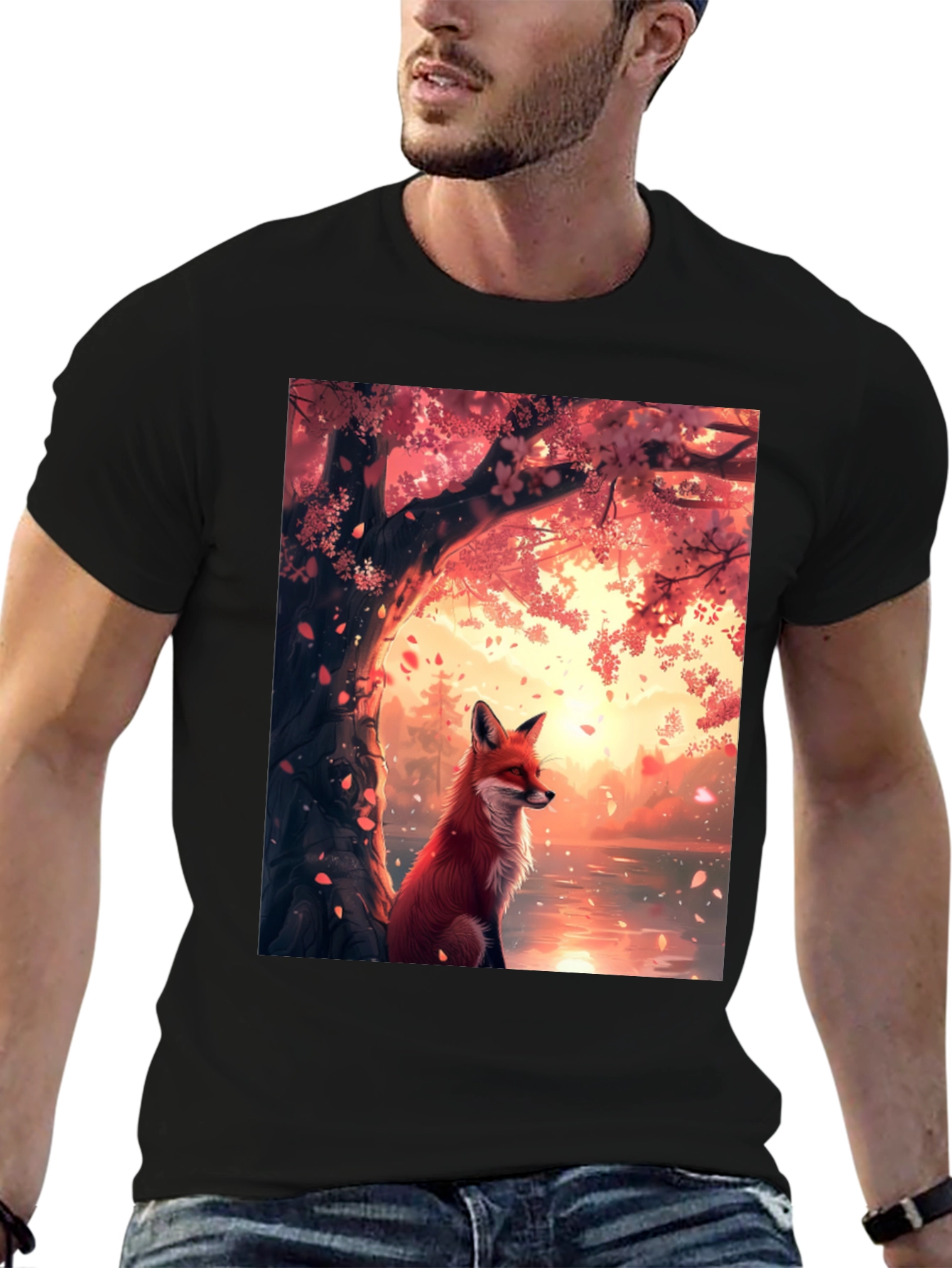 Fox and Cherry Blossom T-Shirt