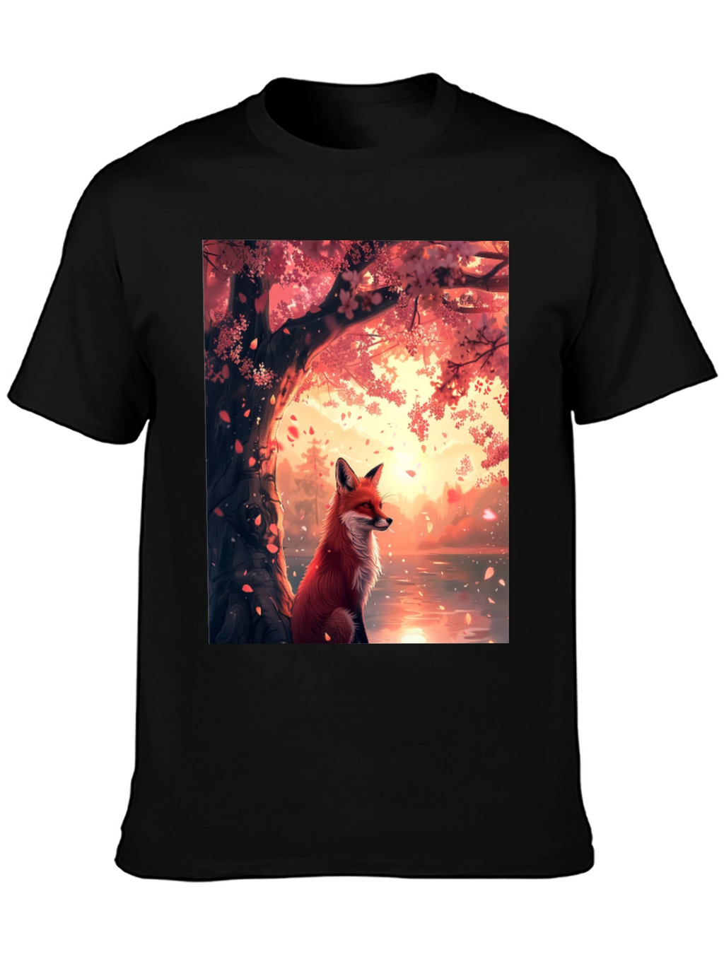 Fox and Cherry Blossom T-Shirt