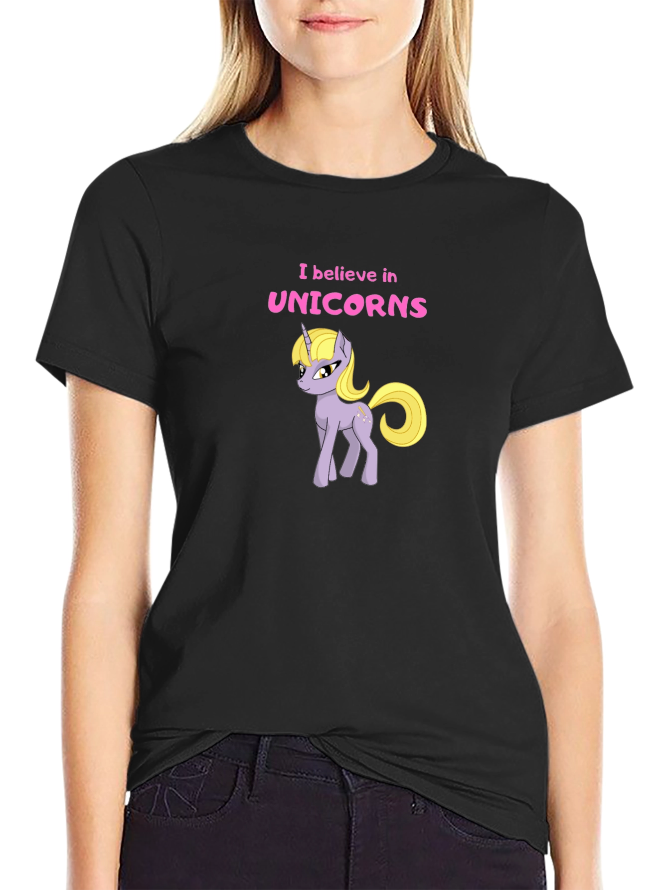 I Believe in Unicorns Black T-Shirt