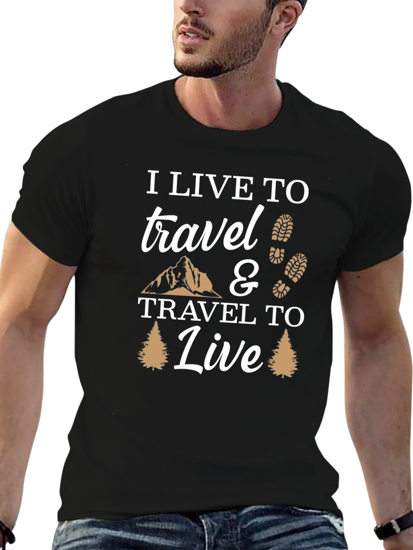 I Live to Travel Graphic T-Shirt - Adventure Ready!