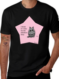 Whimsical Cat Whisker Fairy Black T-Shirt