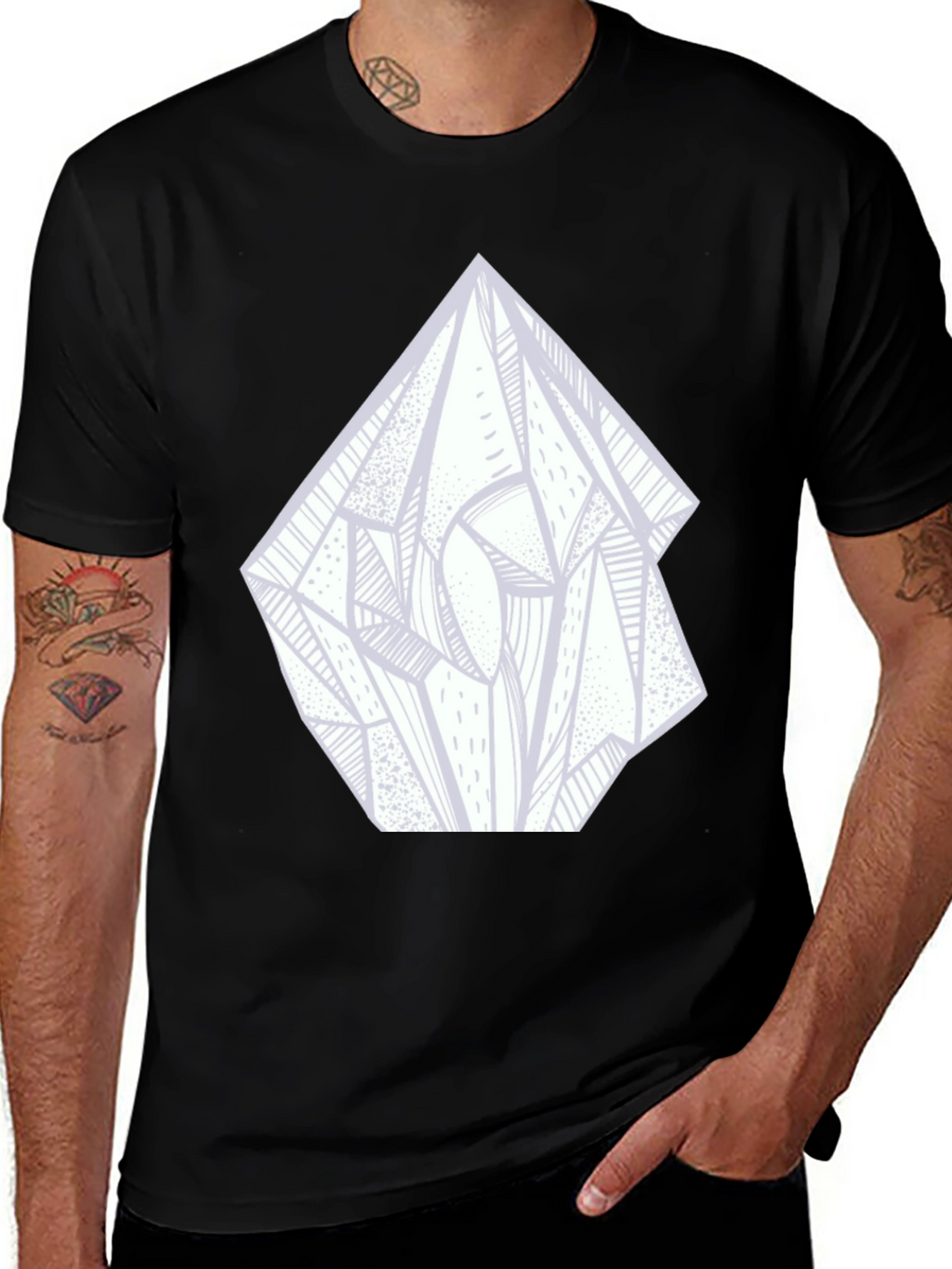 Abstract Crystal Graphic Tee - Black