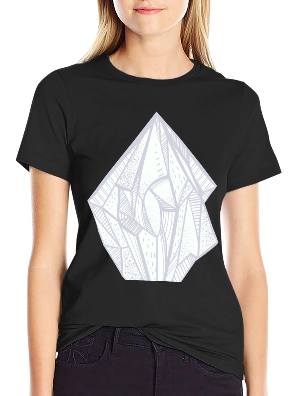 Abstract Crystal Graphic Tee - Black