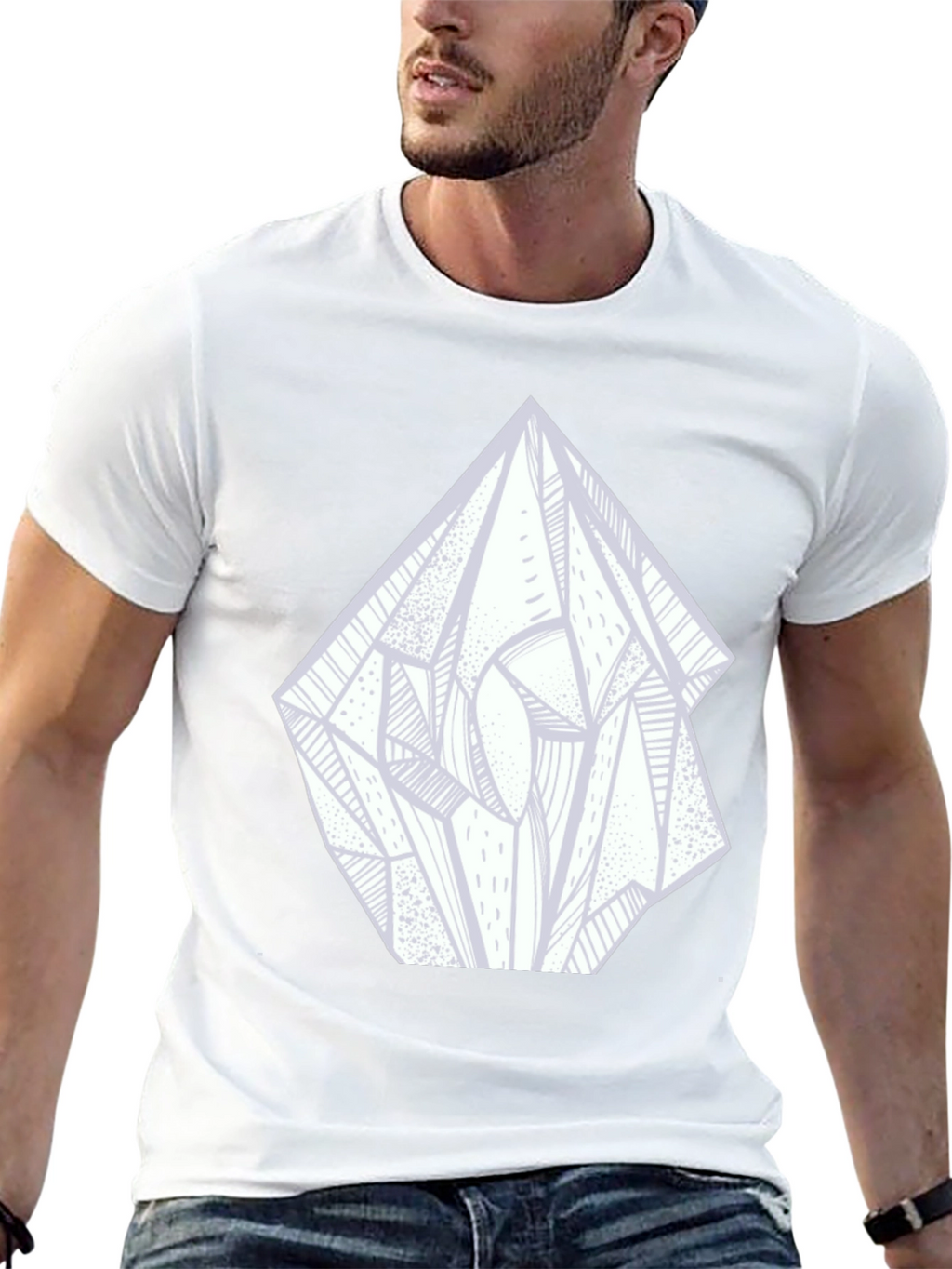 Abstract Crystal Graphic Tee - Black