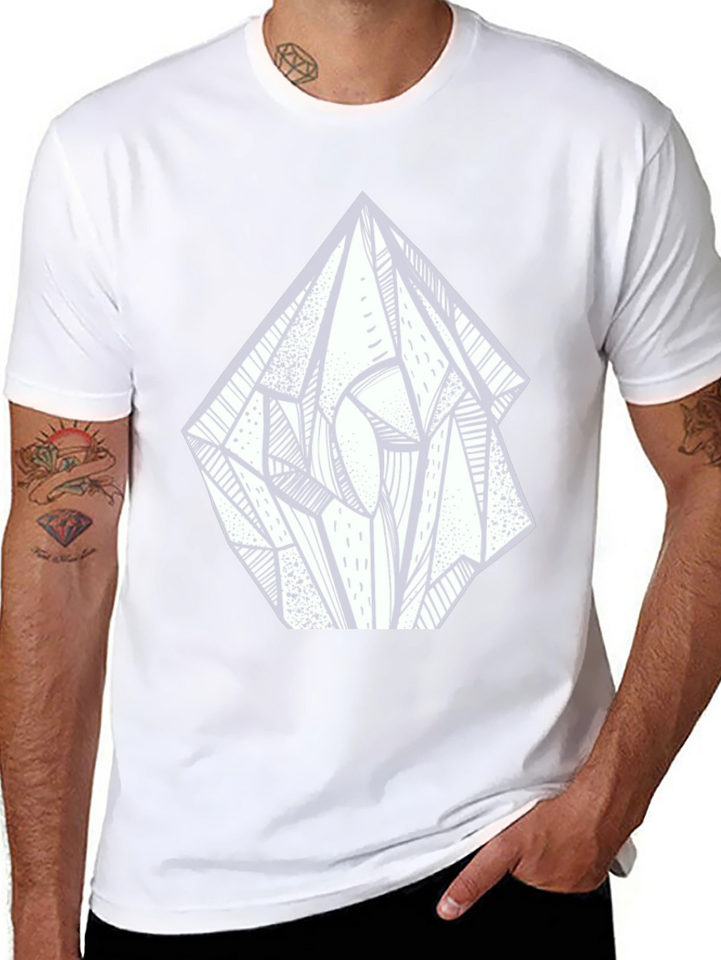 Abstract Crystal Graphic Tee - Black