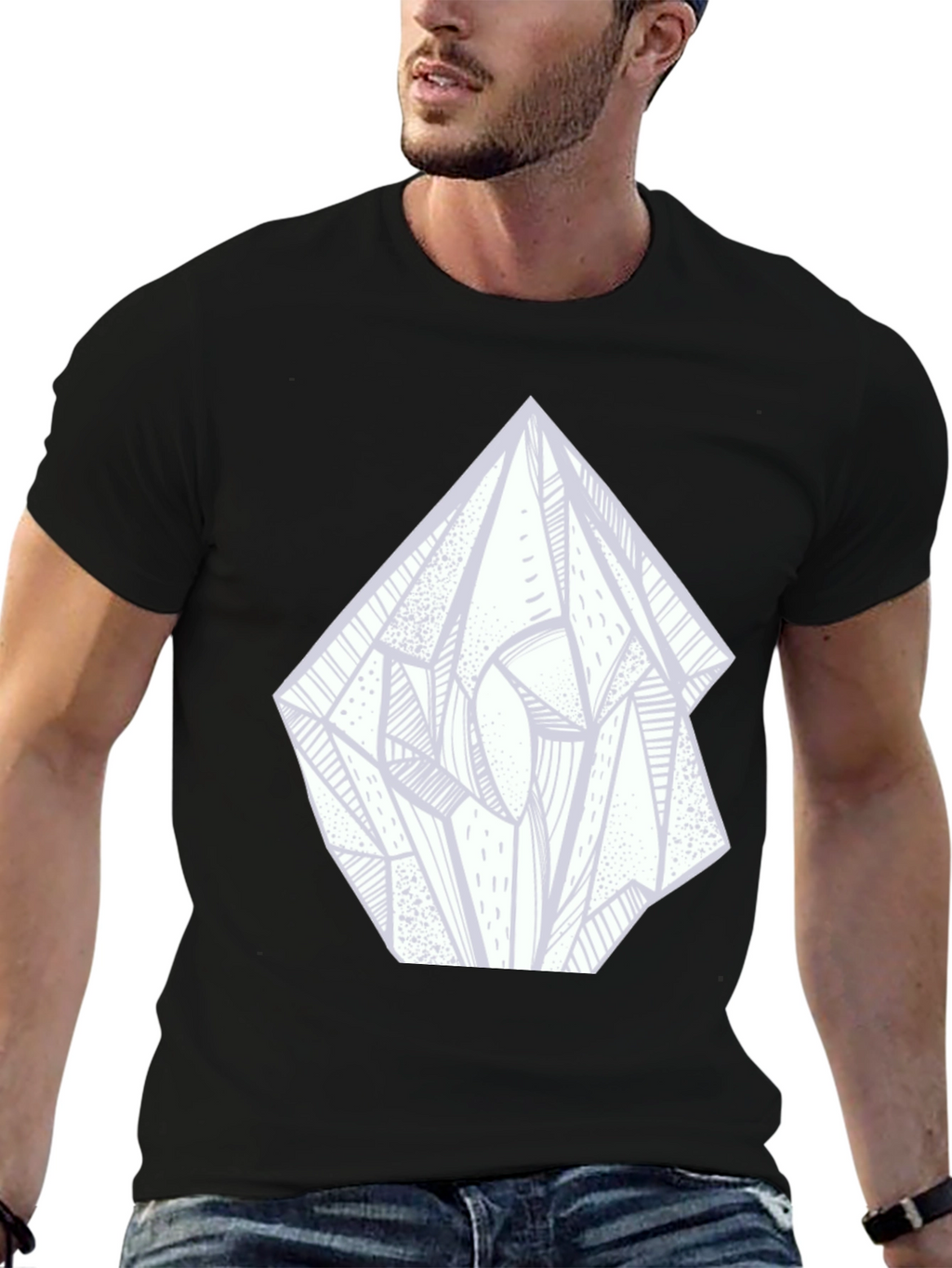 Abstract Crystal Graphic Tee - Black