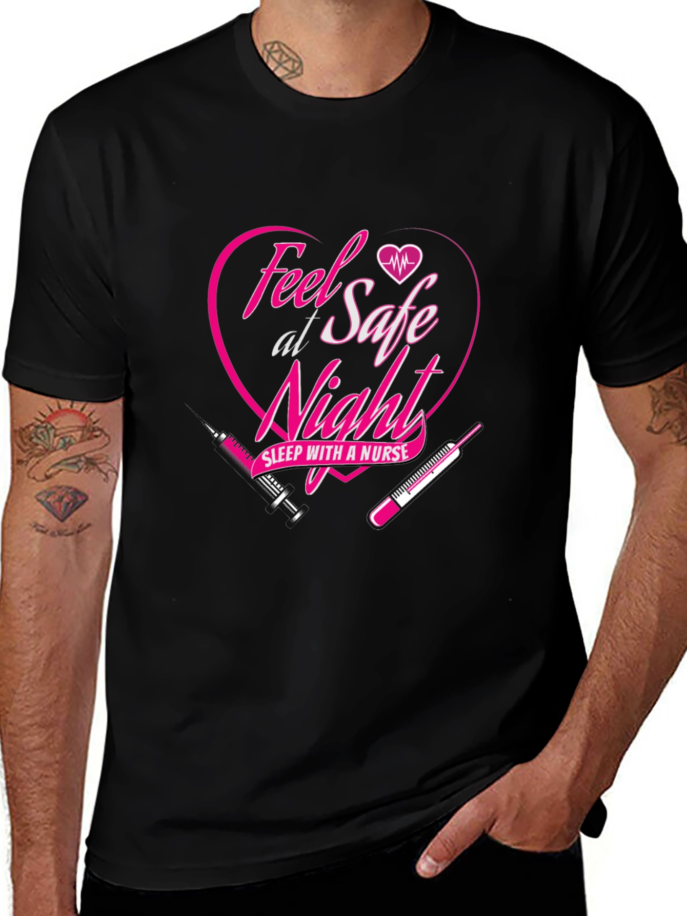 Feel Safe Sleep with a Nurse Graphic Tee