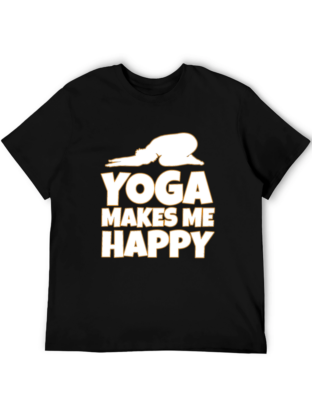 Yoga Makes Me Happy Graphic Tee - Black