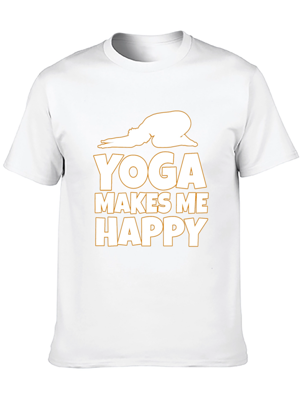 Yoga Makes Me Happy Graphic Tee - Black