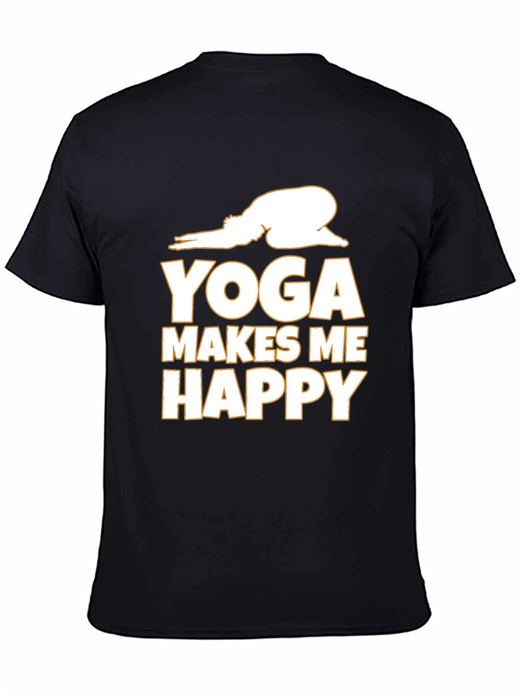 Yoga Makes Me Happy Graphic Tee - Black