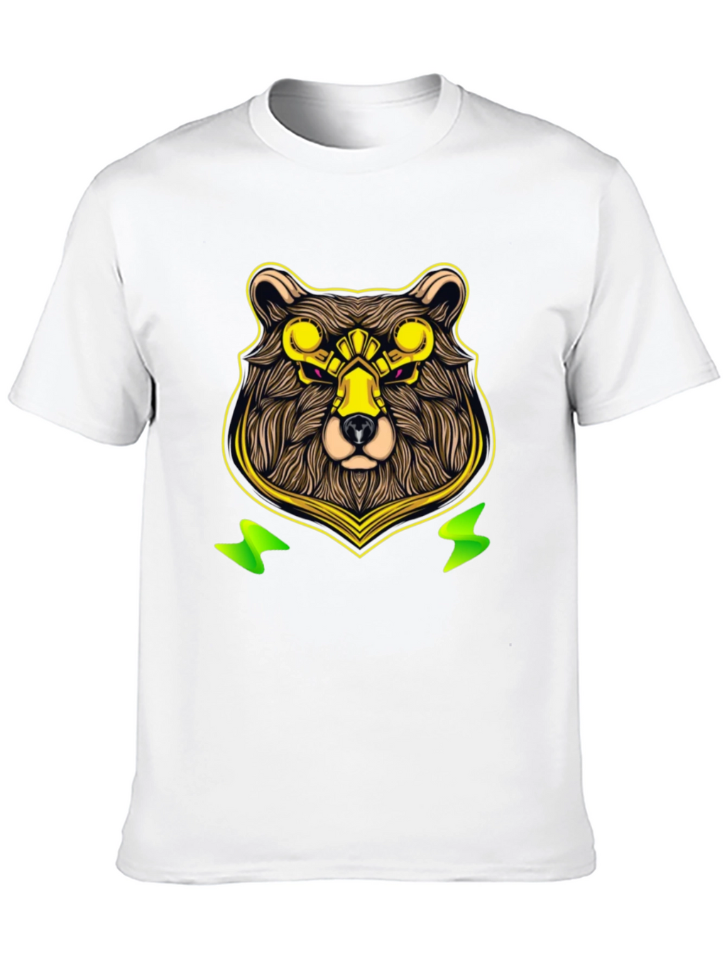 Cyber Bear Graphic Tee - Cool Animal Print