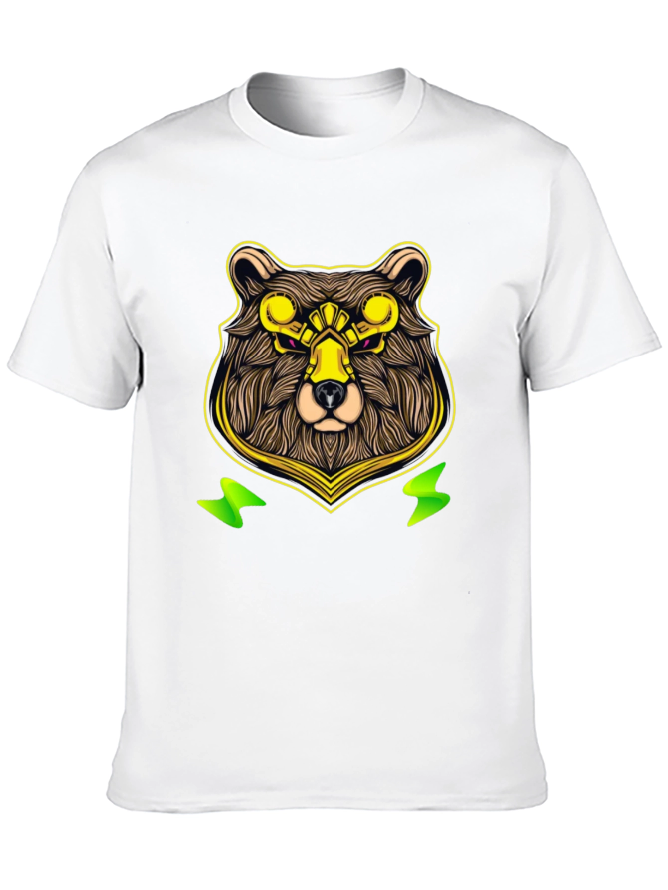 Cyber Bear Graphic Tee - Cool Animal Print