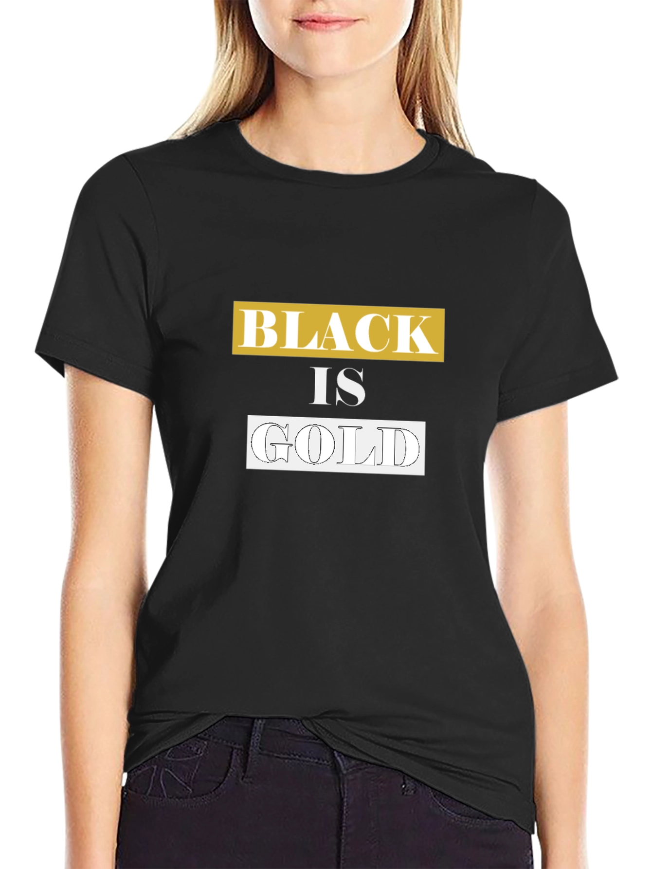 Black is Gold Graphic Tee - Trendy Casual Wear