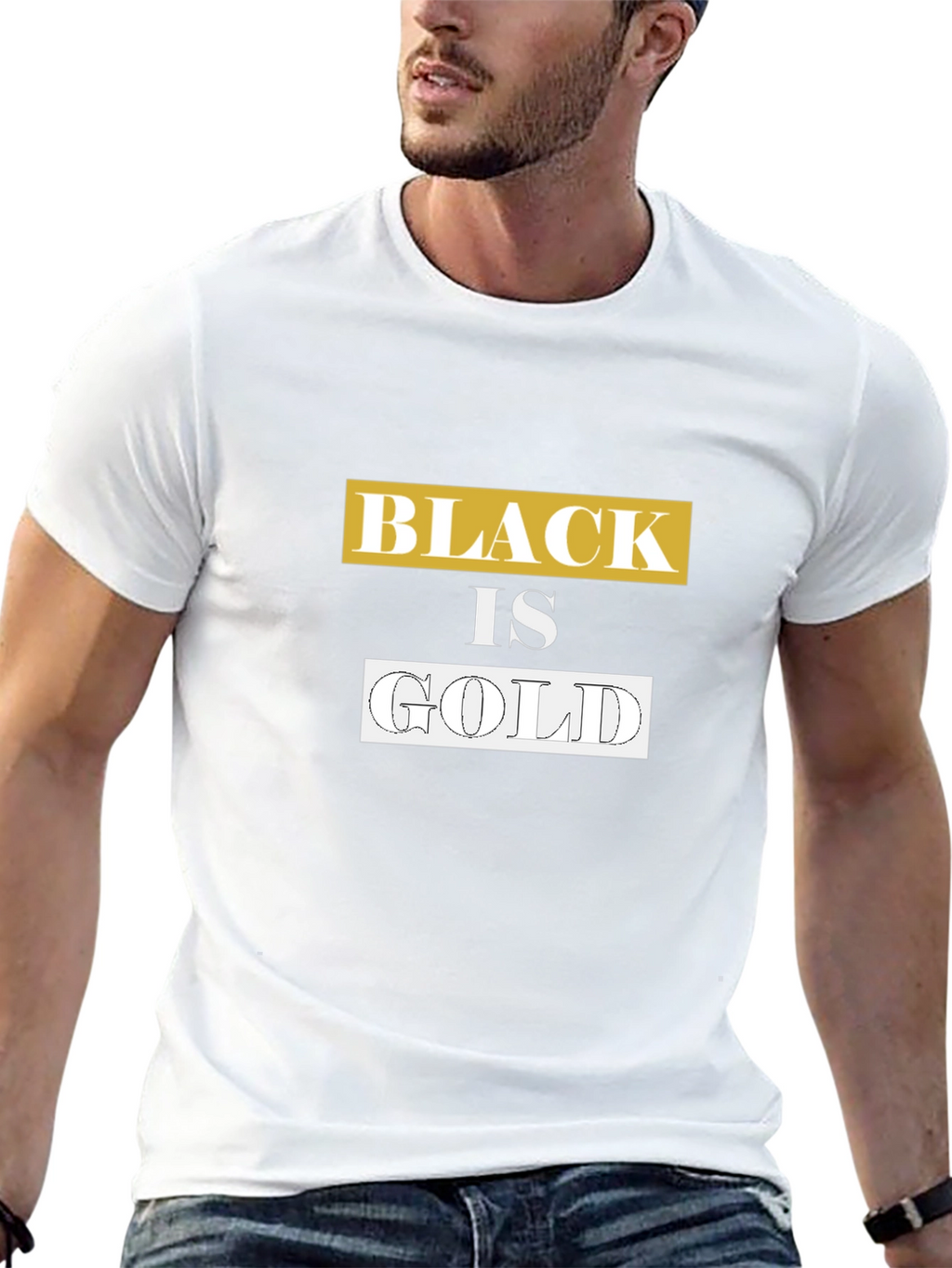 Black is Gold Graphic Tee - Trendy Casual Wear