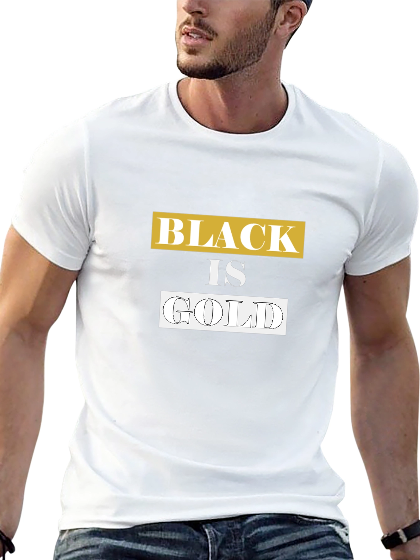 Black is Gold Graphic Tee - Trendy Casual Wear
