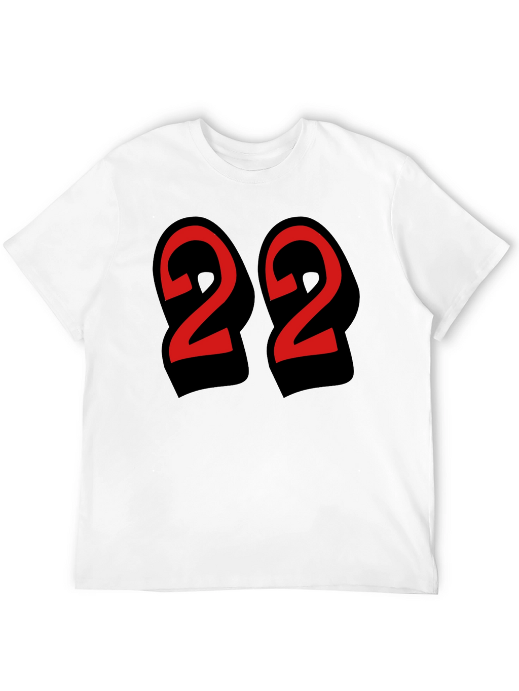 Bold Number 22 Graphic Tee - Black Cotton Blend