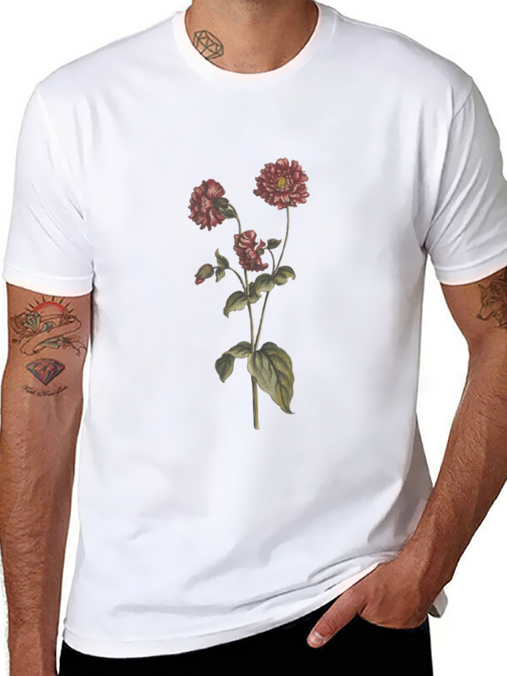 Floral Graphic Black T-Shirt