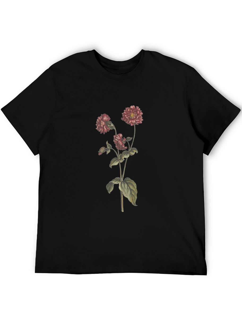 Floral Graphic Black T-Shirt