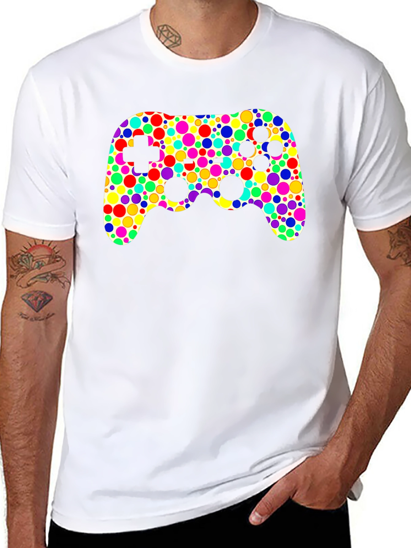Colorful Game Controller Graphic T-Shirt