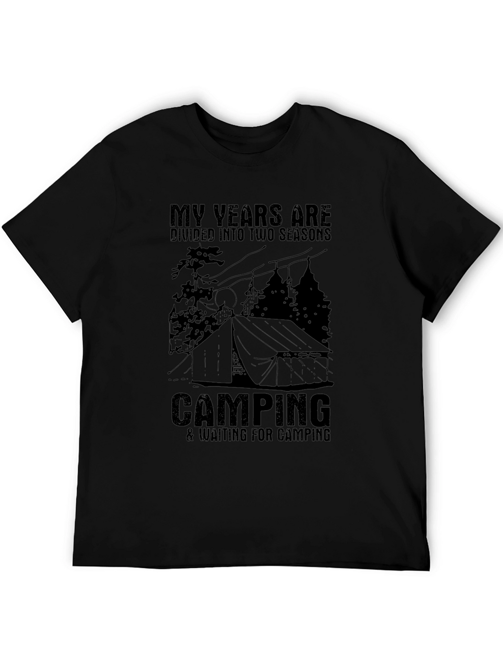 Camping Seasons T-Shirt - Mens Black Tee