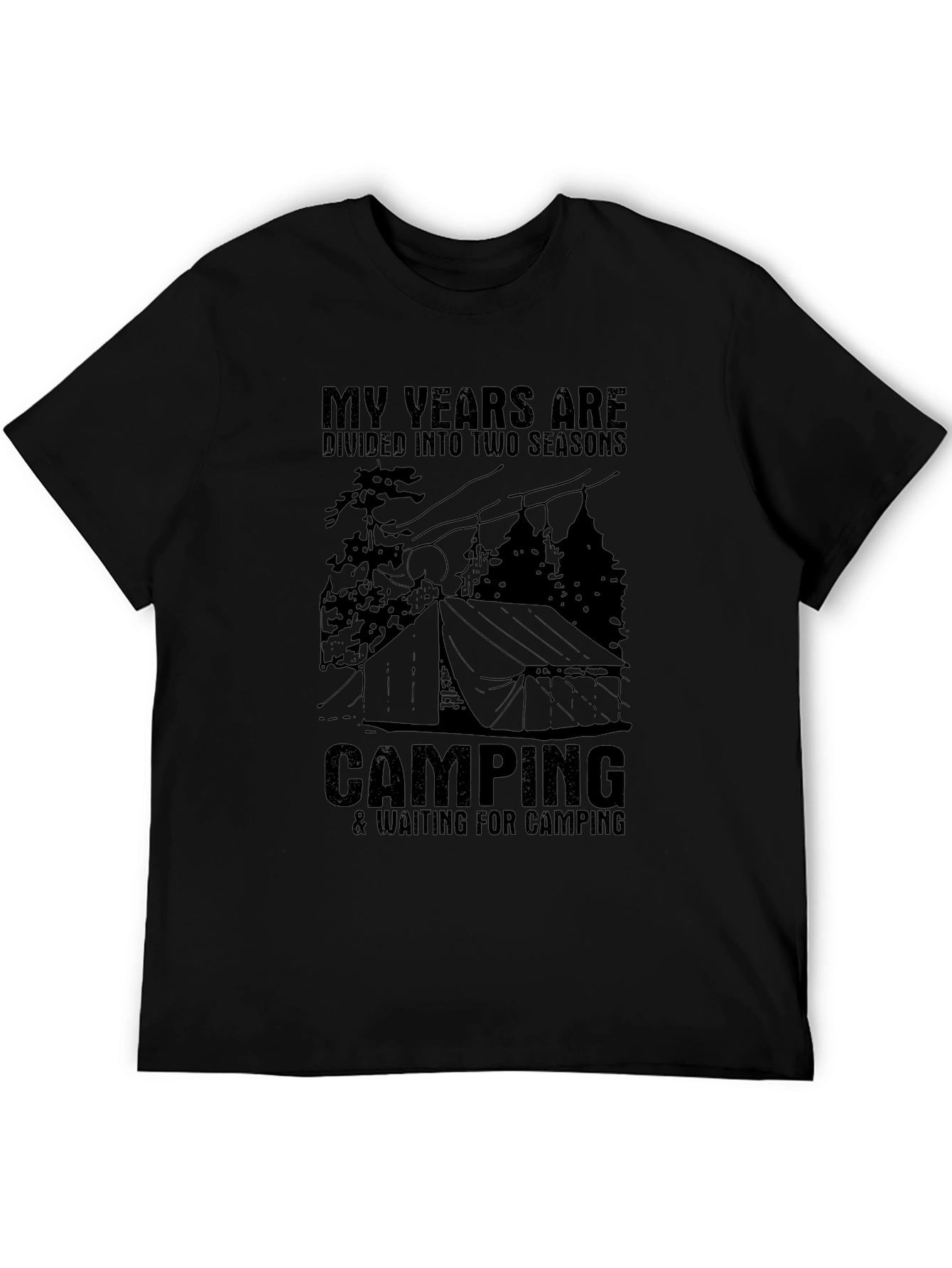 Camping Seasons T-Shirt - Mens Black Tee