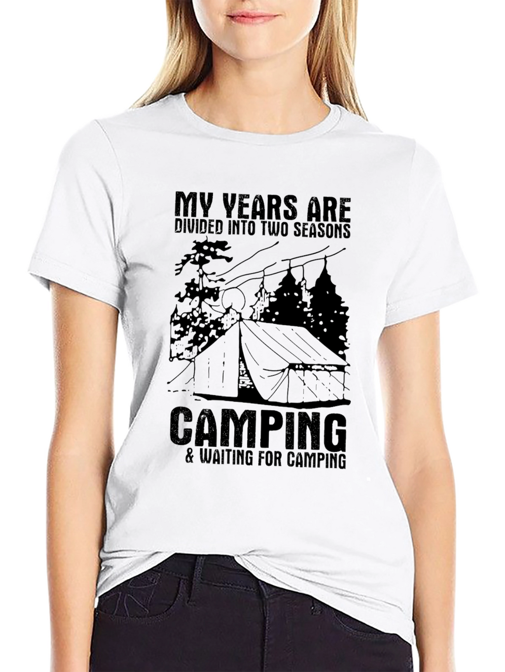 Camping Seasons T-Shirt - Mens Black Tee