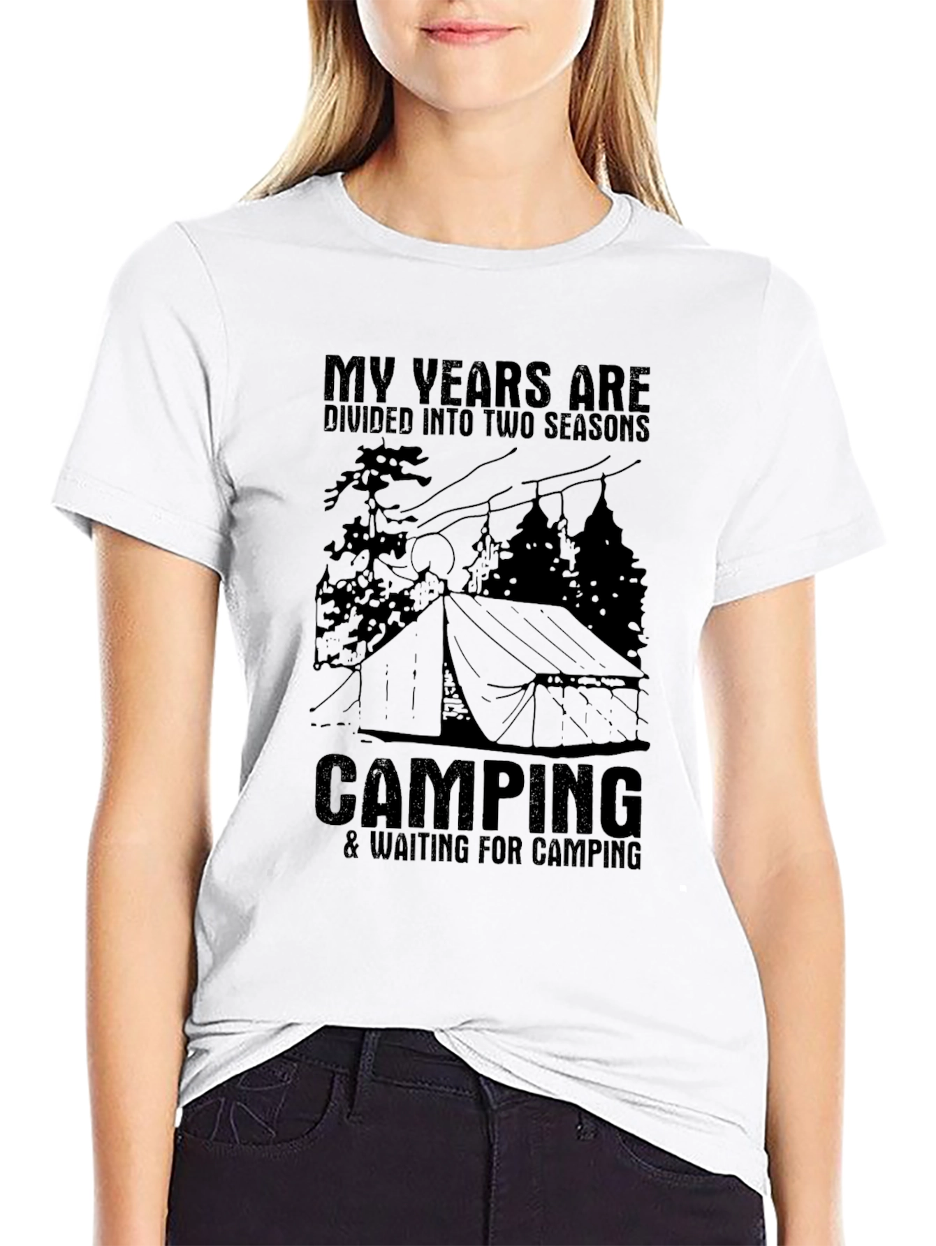 Camping Seasons T-Shirt - Mens Black Tee