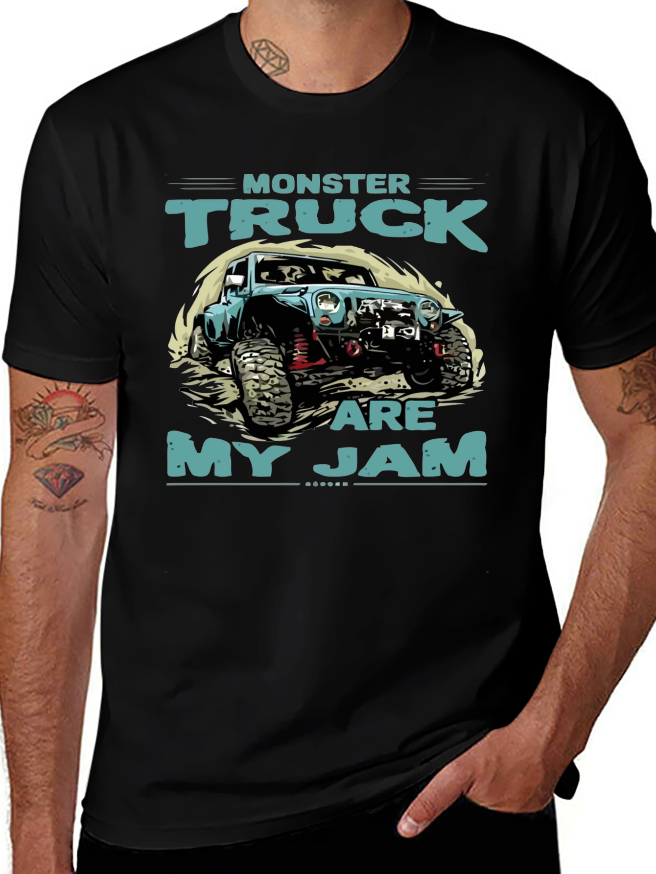 Monster Truck Are My Jam Black T-Shirt