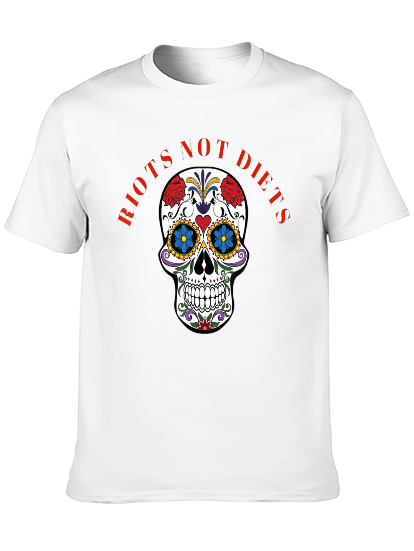 Riots Not Diets Sugar Skull Graphic Tee