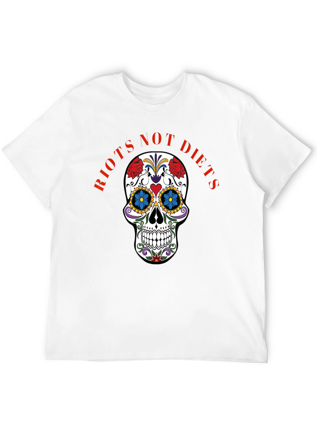 Riots Not Diets Sugar Skull Graphic Tee