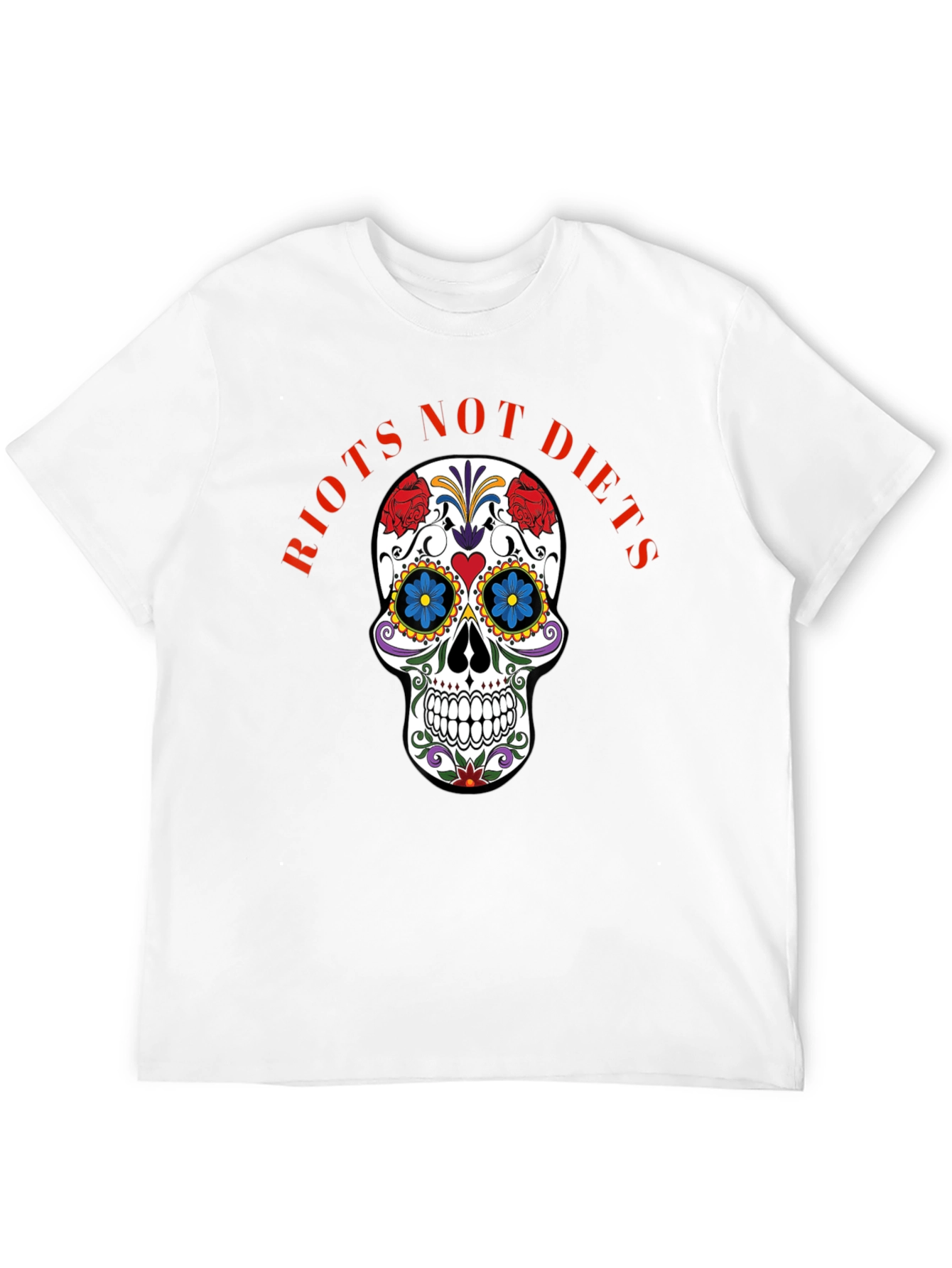 Riots Not Diets Sugar Skull Graphic Tee