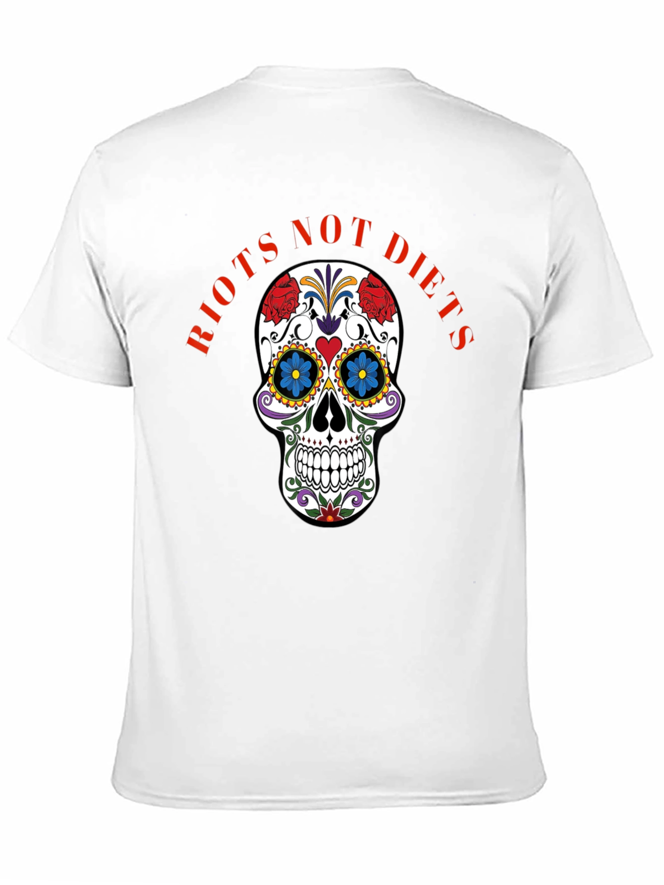 Riots Not Diets Sugar Skull Graphic Tee