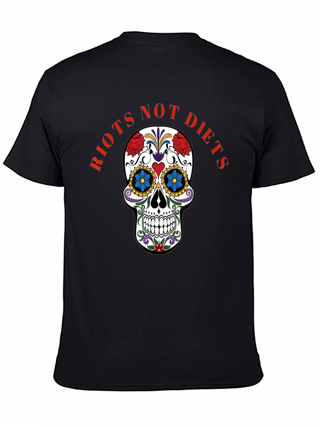 Riots Not Diets Sugar Skull Graphic Tee