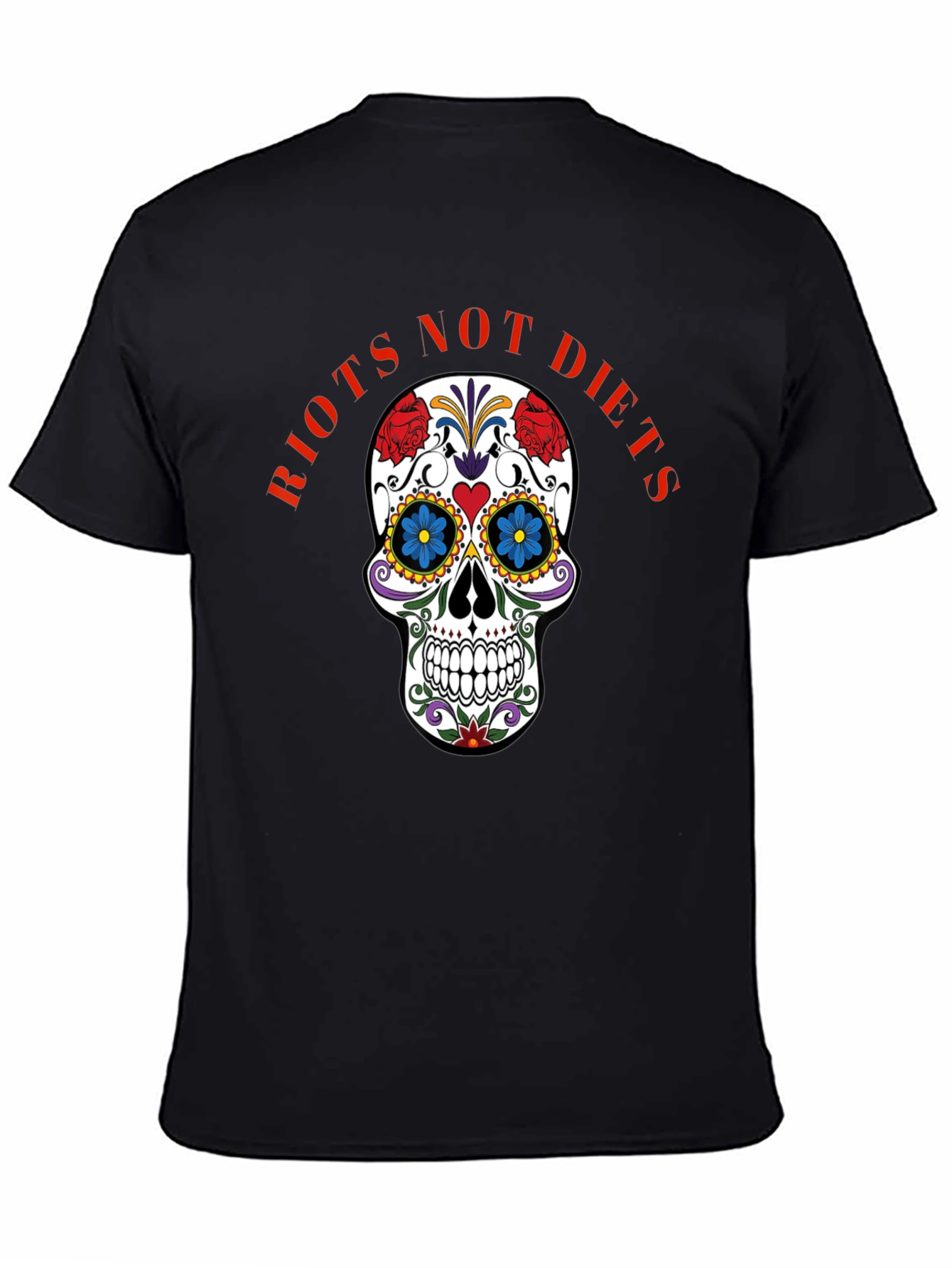 Riots Not Diets Sugar Skull Graphic Tee