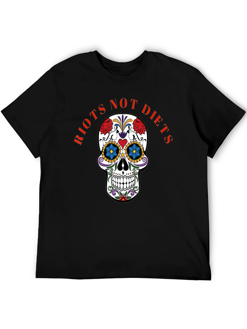 Riots Not Diets Sugar Skull Graphic Tee