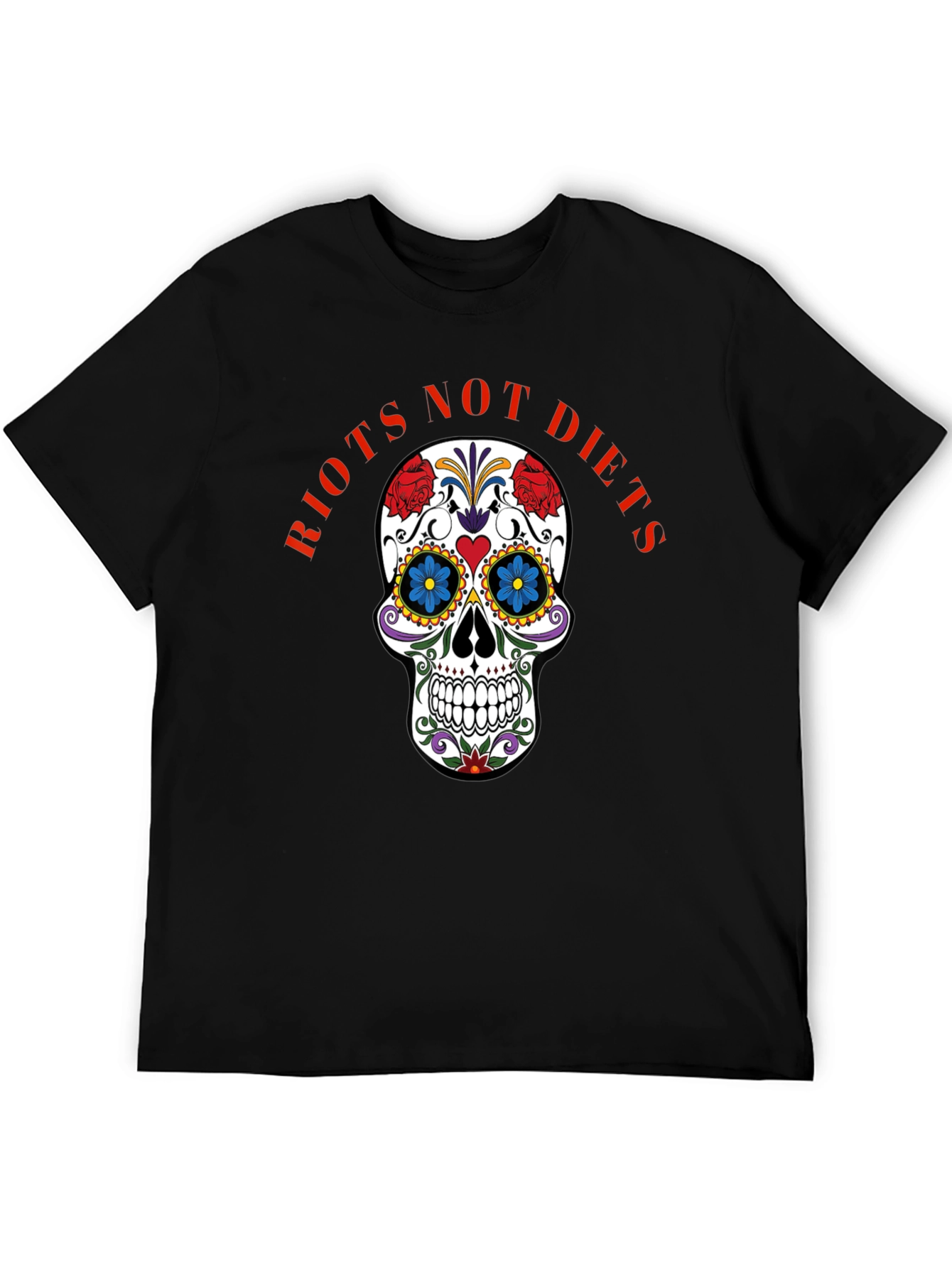 Riots Not Diets Sugar Skull Graphic Tee