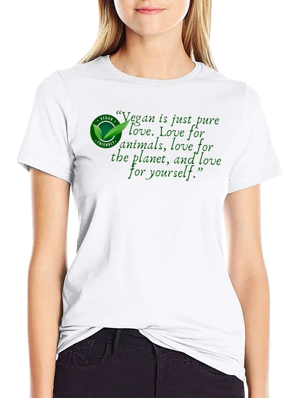Vegan Love Graphic Tee - Eco-Friendly T-Shirt
