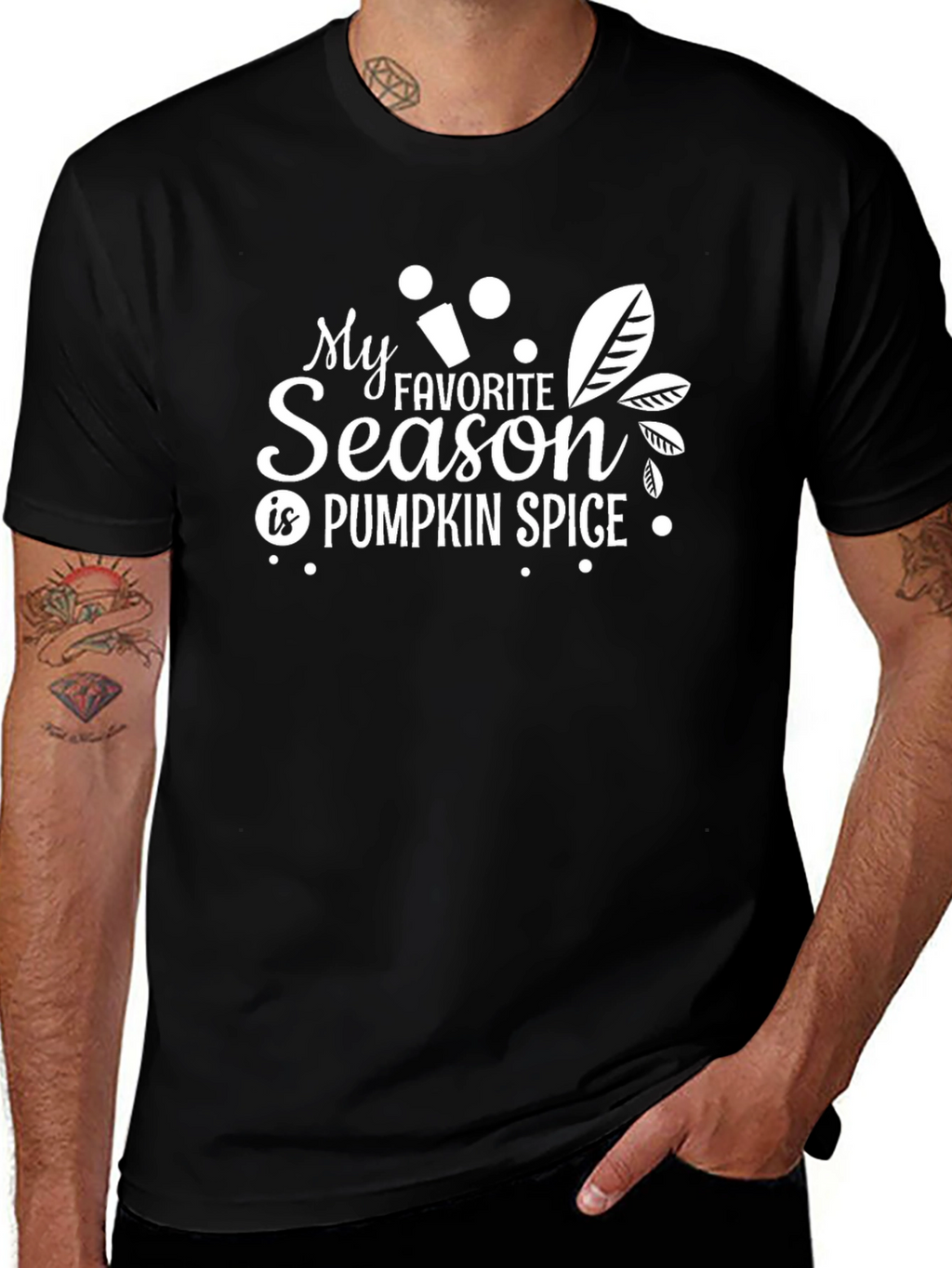 Pumpkin Spice Season Graphic Tee - Black